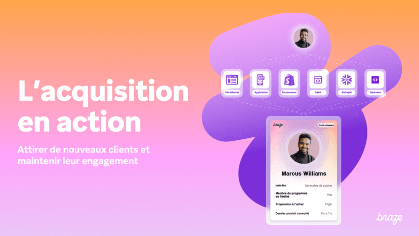 an advertisement for braze shows a picture of marcus williams