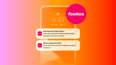 a phone screen that says foodora on it
