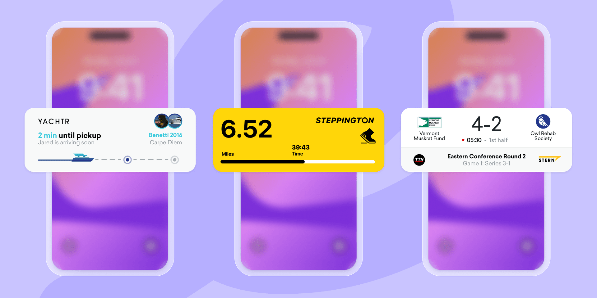 a phone screen shows a steppington advertisement