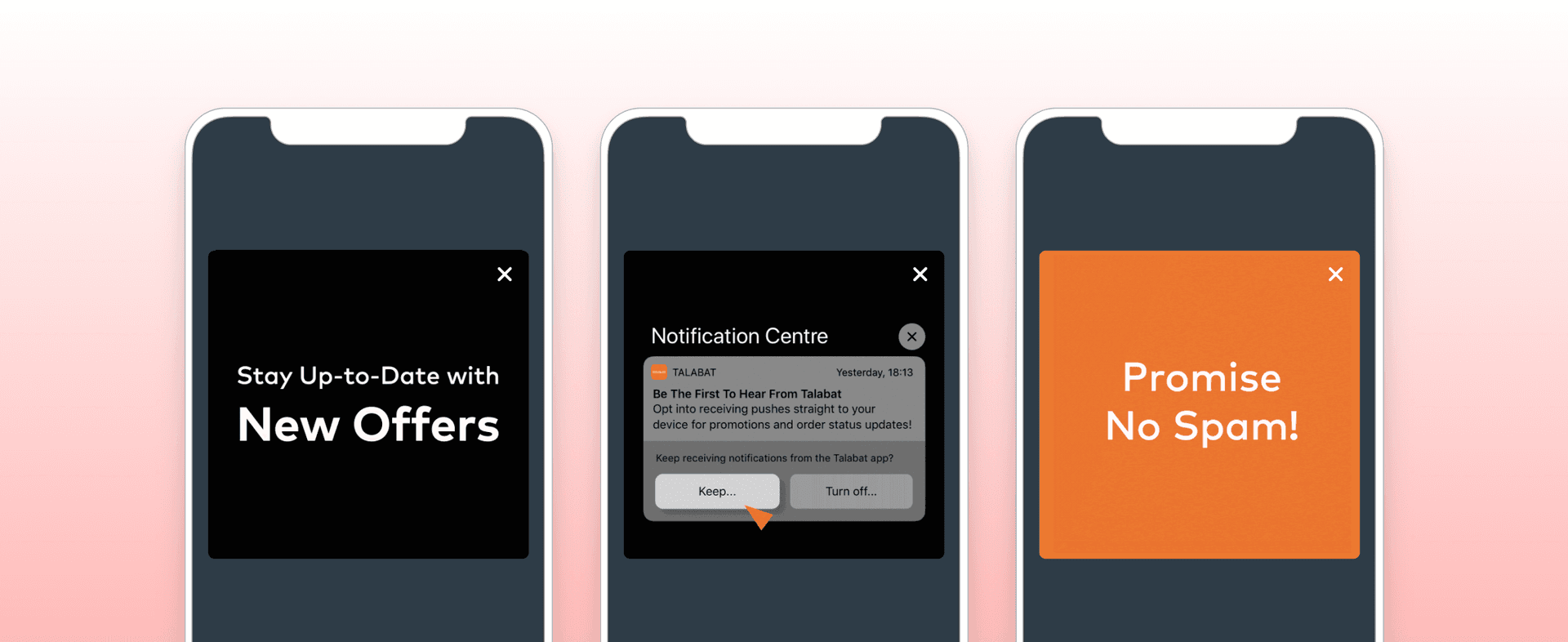 Delivery Heroはアプリ内メッセージを活用し、中東企業のTalabatの顧客に対してiOS 12で送信される最初のプッシュ通知を表示する方法について説明しました。
