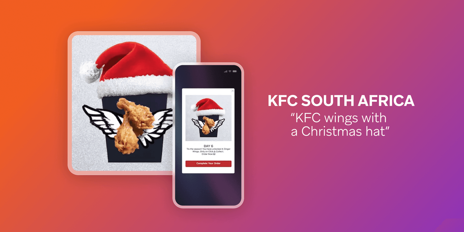 kfc south africa wings with a christmas hat