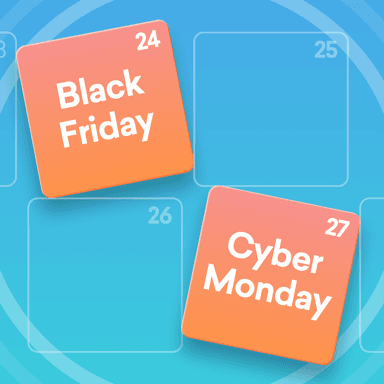 A calendar showing Black Friday to Cyber Monday 2023