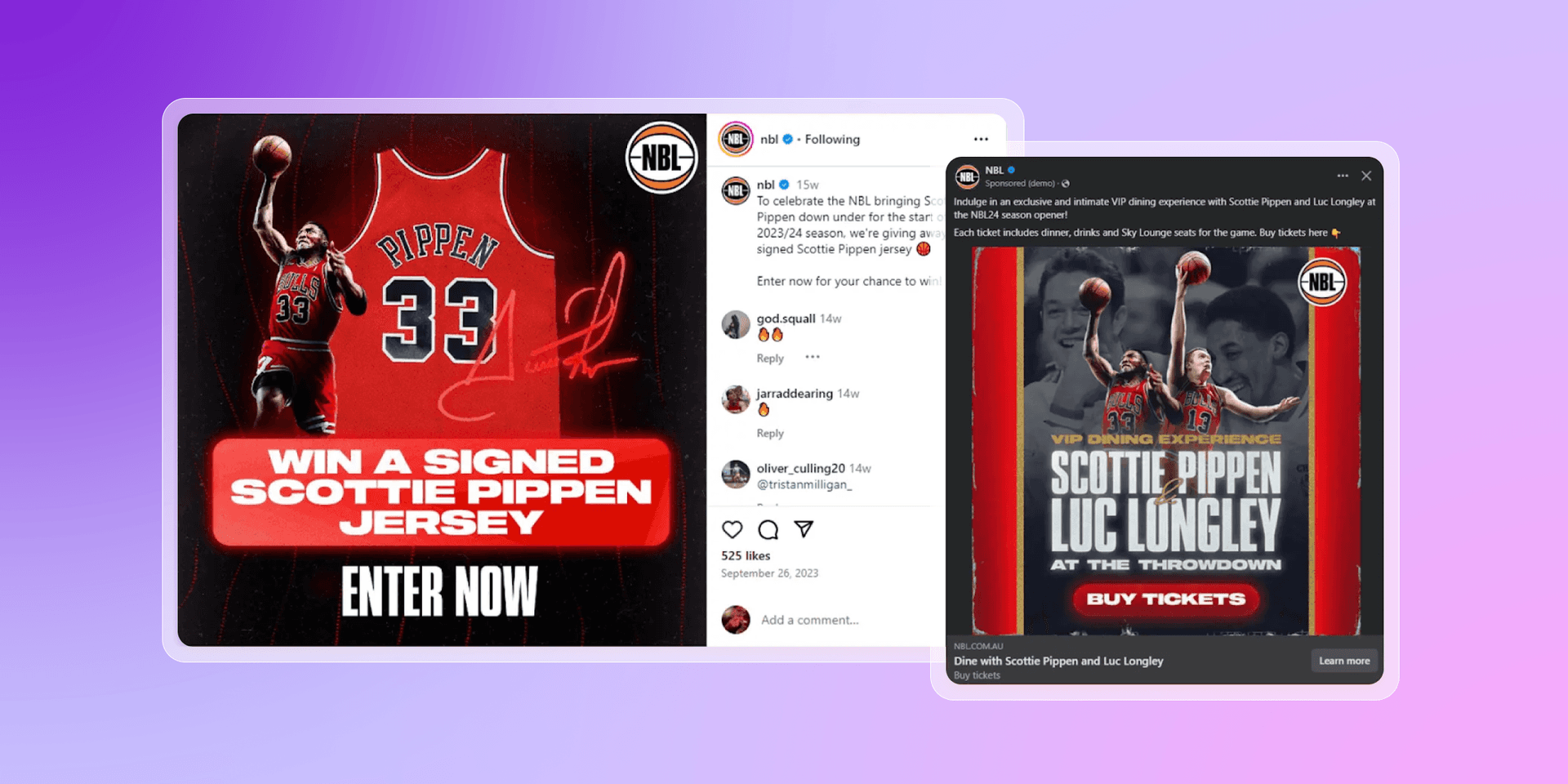 an advertisement for a signed scottie pippen jersey