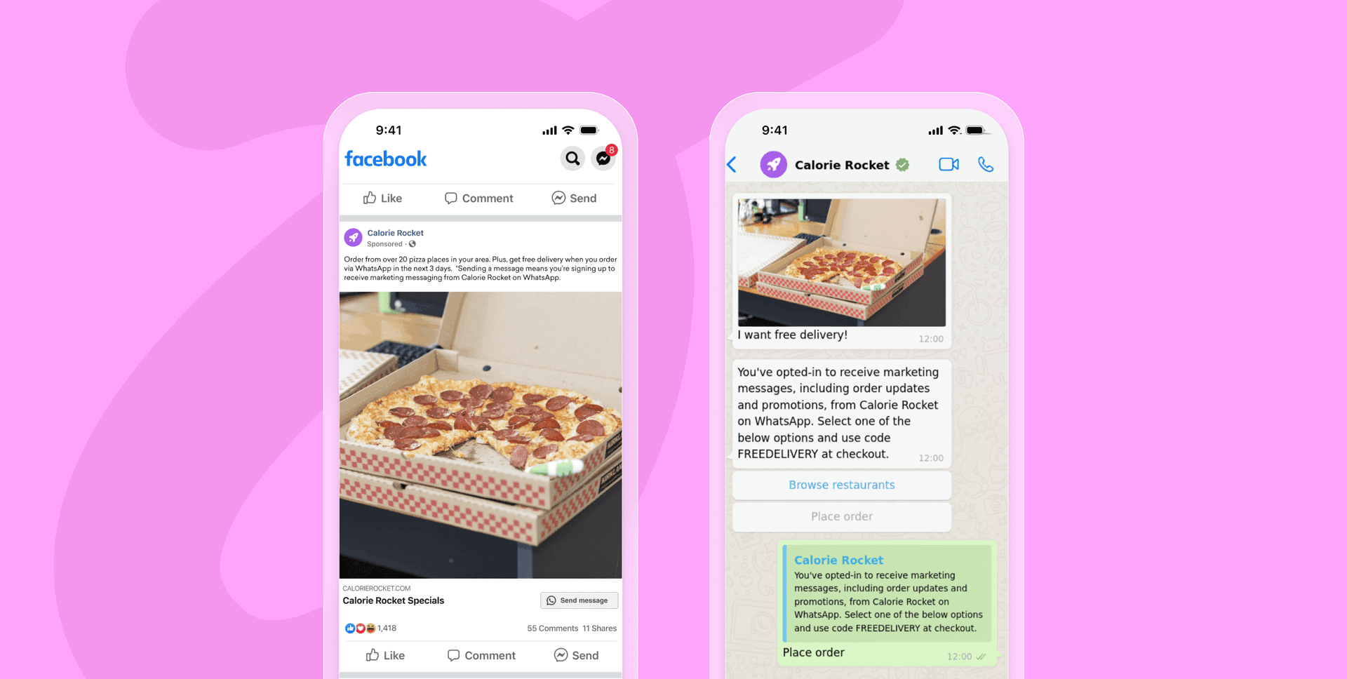 Clicking on the ad constitutes opt-in. Pro-tip: If you’re using a Click-to-WhatsApp ad, it’s a best practice to send a follow up message that lets them know they’ve subscribed, outlines what types of messages to expect, and provides clear instructions on how to opt-out.