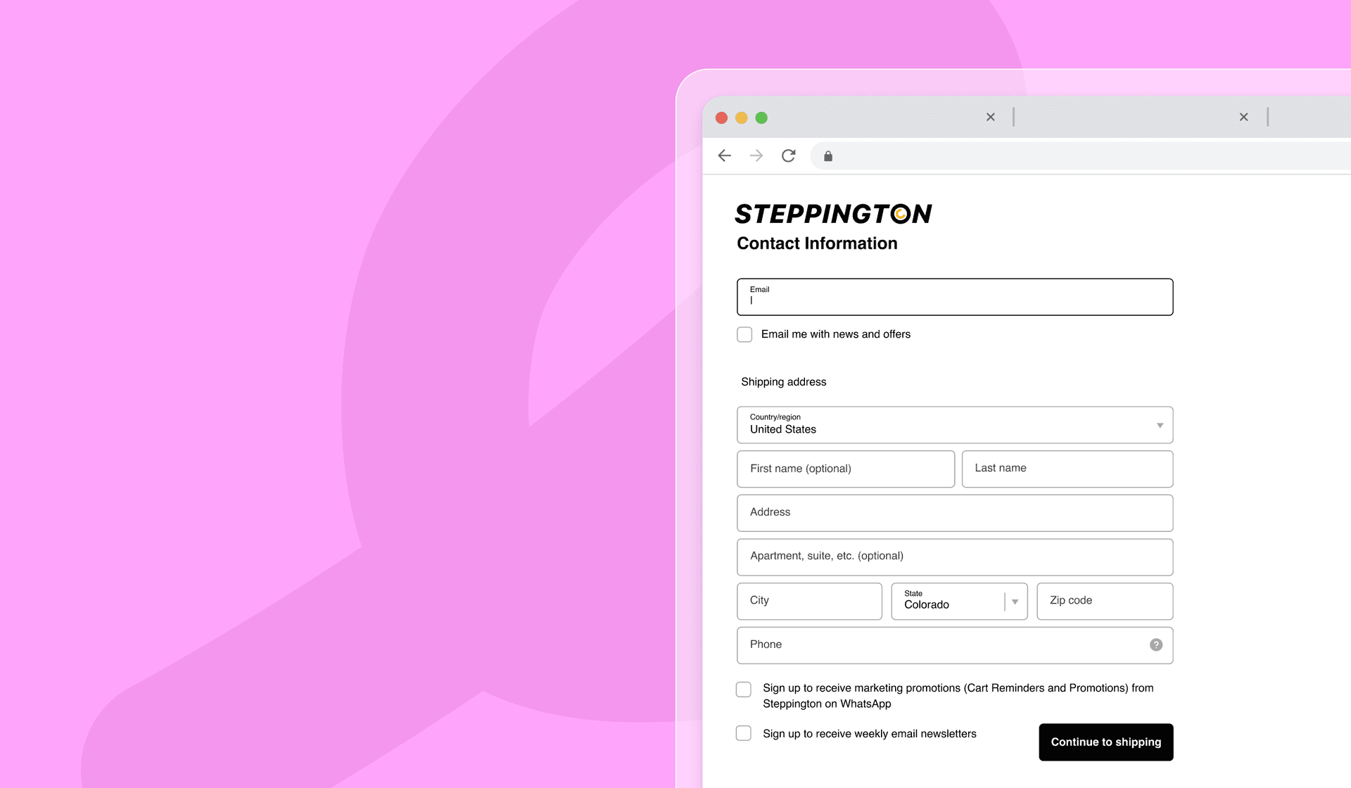 You might already be collecting customer phone numbers during account registration or at checkout. This is a perfect place to ask customers to sign-up to receive messages over WhatsApp, especially if you plan to send them account updates or order status updates.