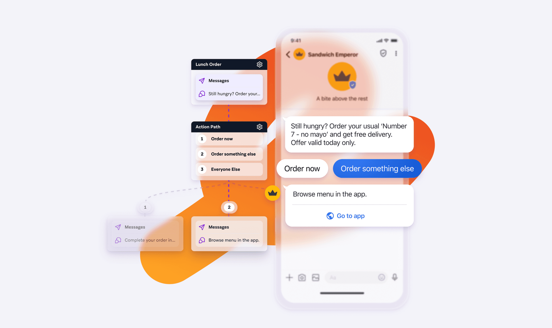 a phone with a sandwich emperor app open
