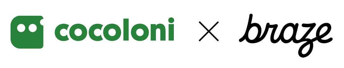 a logo for cocoloni x braze is shown on a white background
