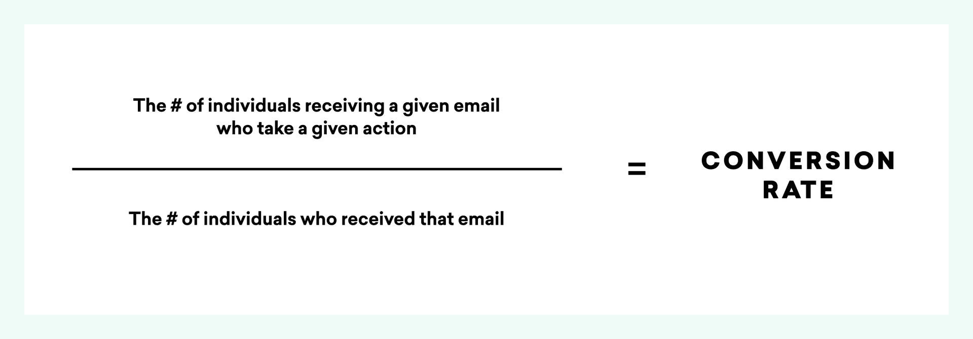 le nombre d'individus recevant un e-mail donné qui entreprennent une action donnée est égal au nombre d'individus ayant reçu cet e-mail