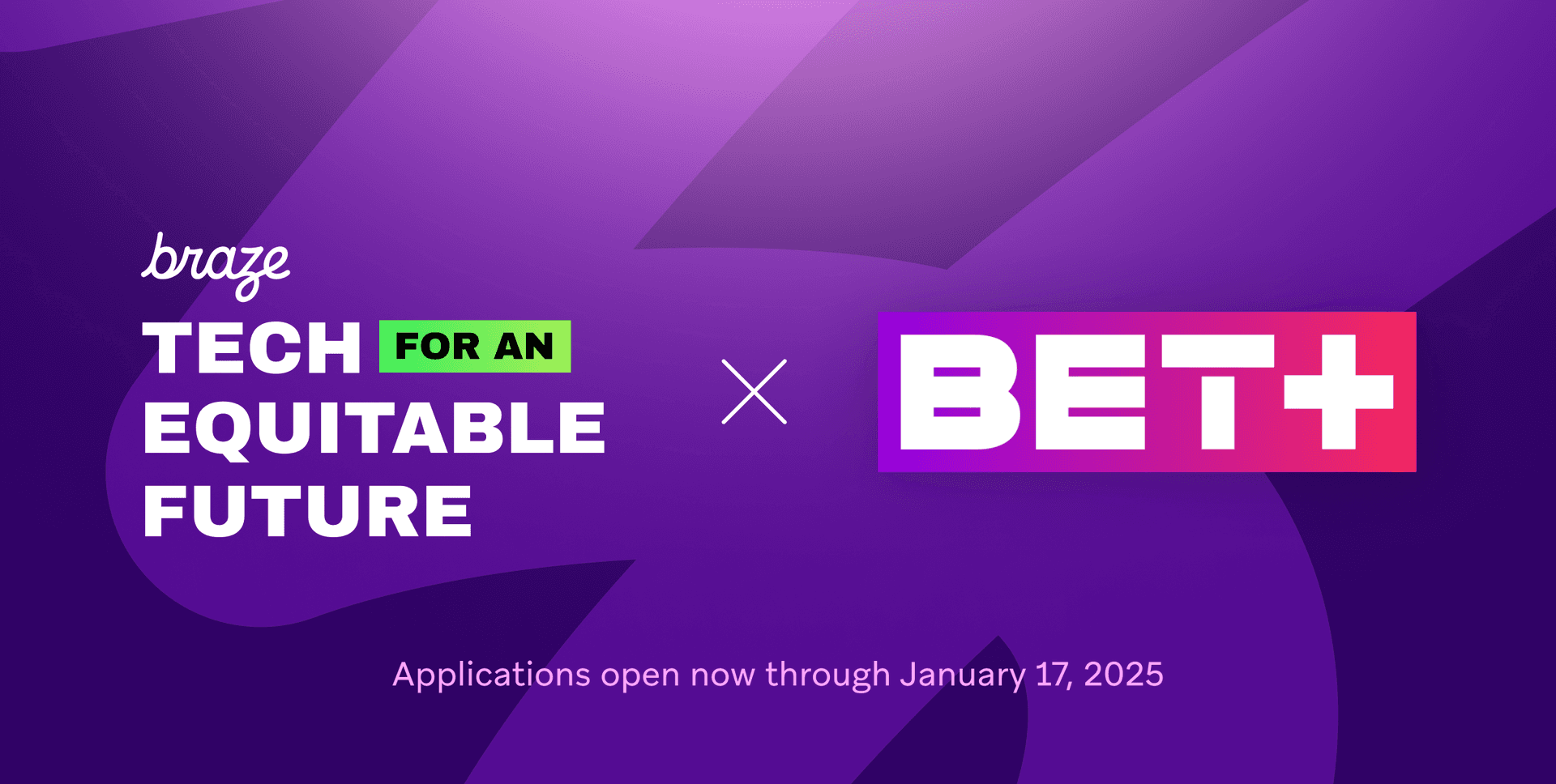 an advertisement for braze tech for an equitable future