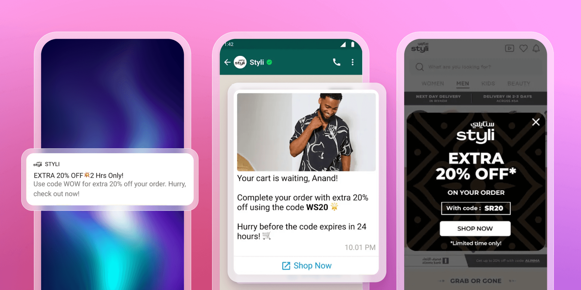 styli extra 20 % off on your order with code sb20