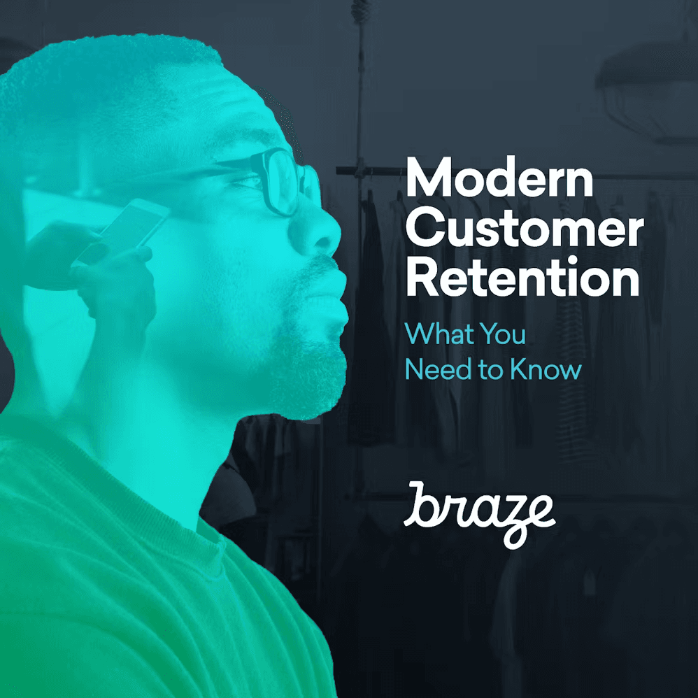 an advertisement for braze shows a man talking on a cell phone