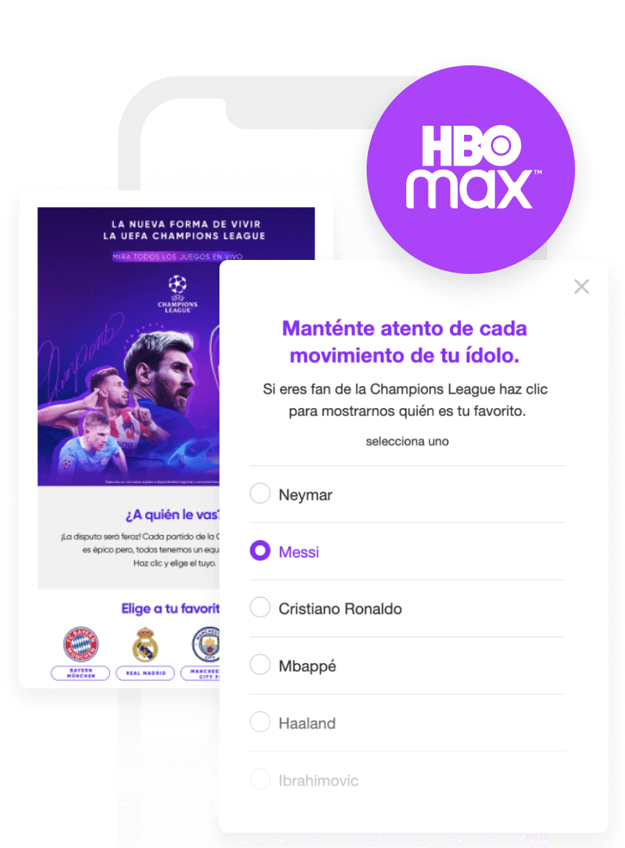 captura e pantalla de la aplicación que contiene una campaña sobre fútbol.