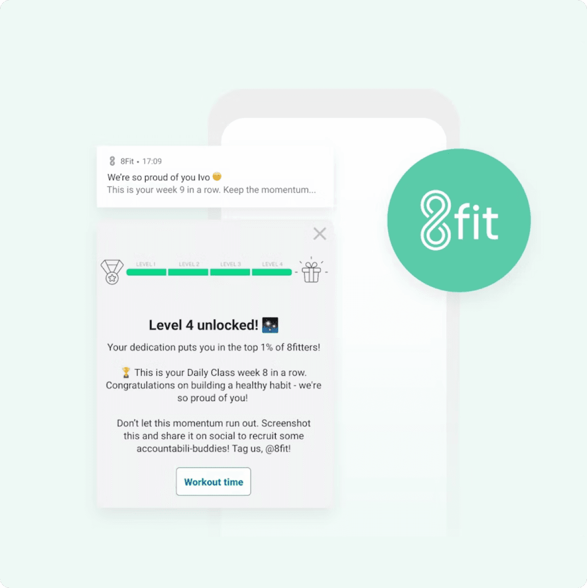 a screenshot of an app that says level 4 unlocked