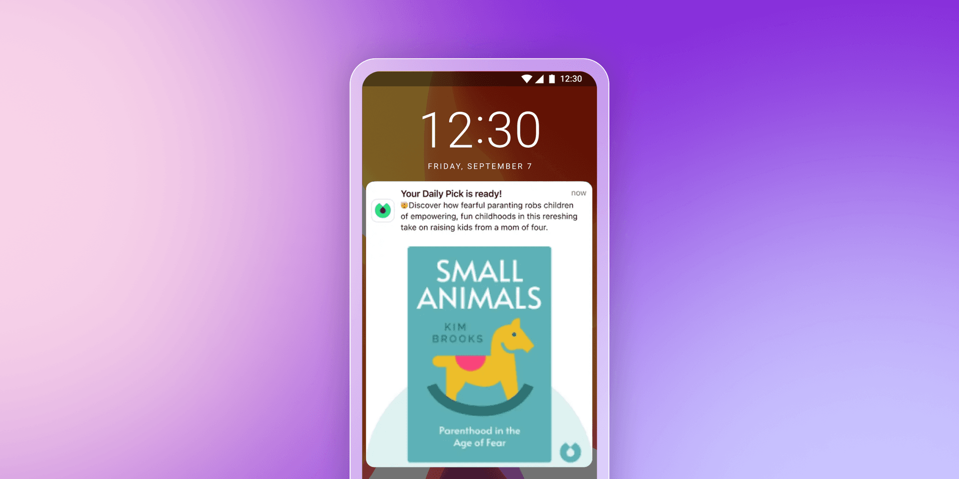 A phone with an iam that says small animals