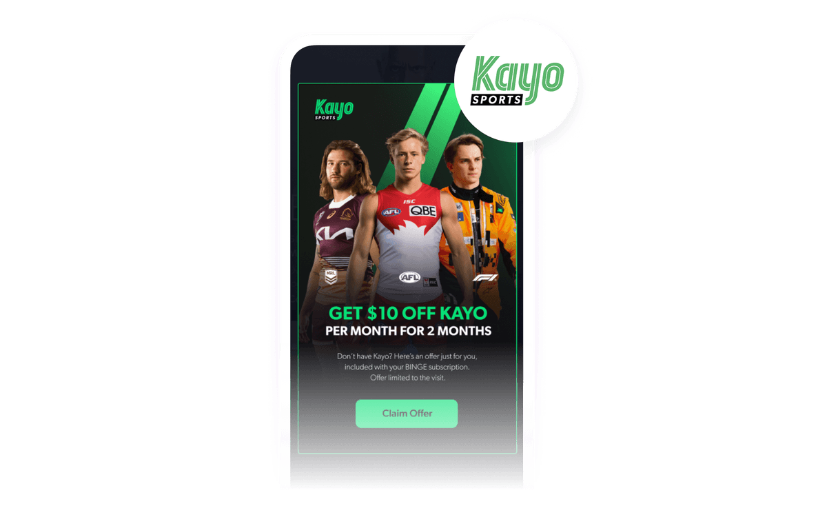 Kayo Sports aprovecha la inteligencia artificial para crear mensajes personalizados a gran escala, lo que fomenta la fidelización de los clientes y el valor de duración del ciclo de vida