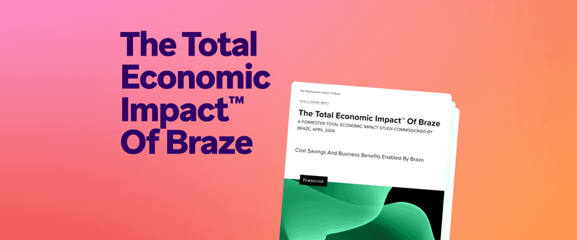 Cover of "The Total Economic Impact Of Braze" report by Forrester.