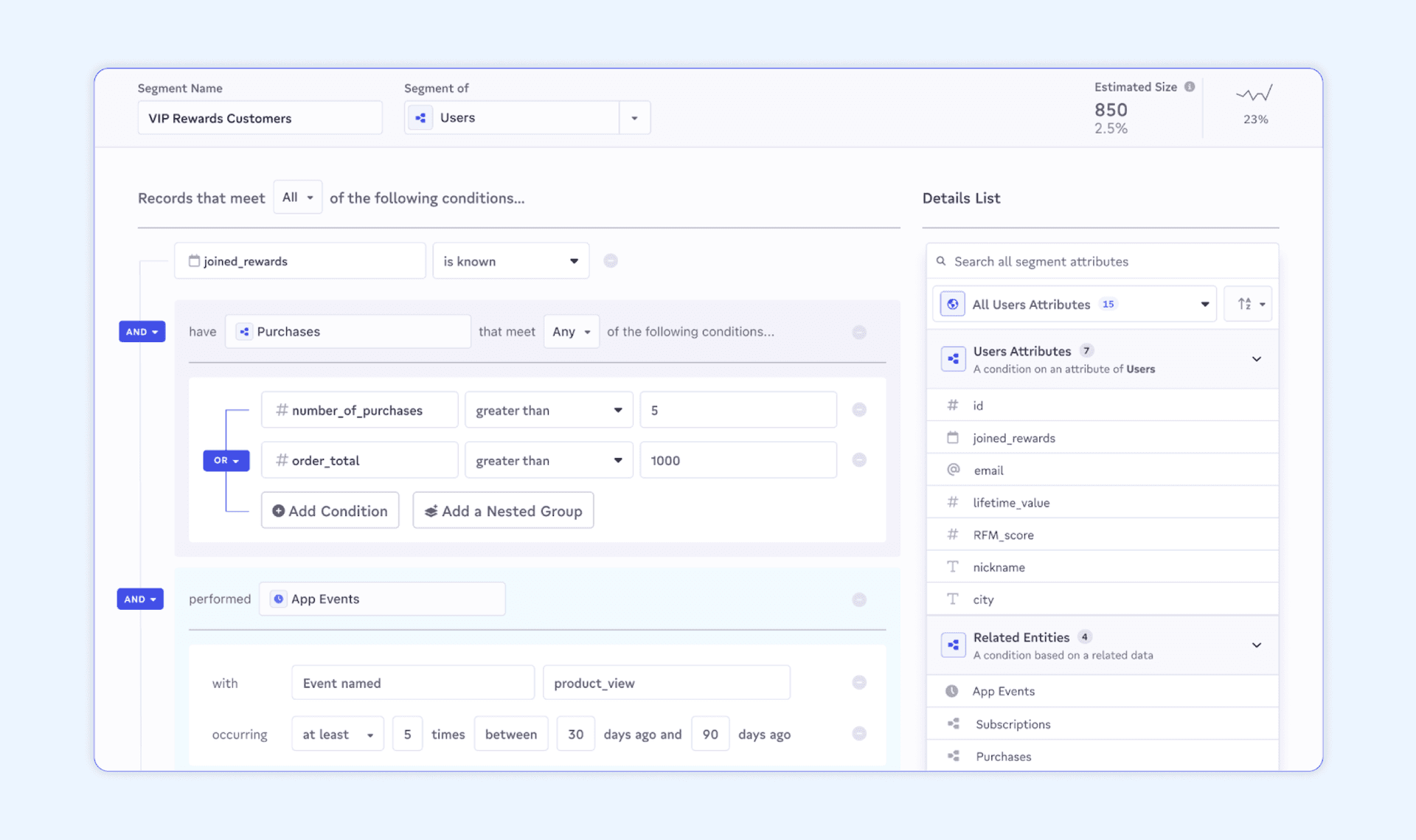 a screenshot of a dashboard showing records that meet all of the following conditions