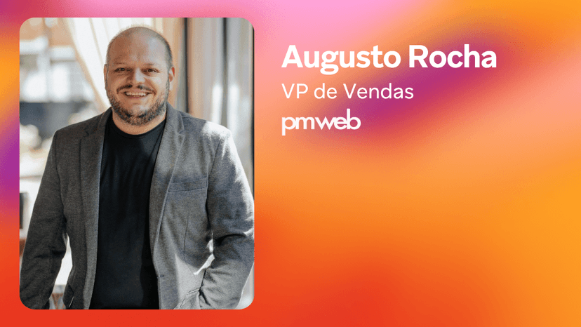 Augusto Rocha, VP de Vendas at pmweb, smiling.