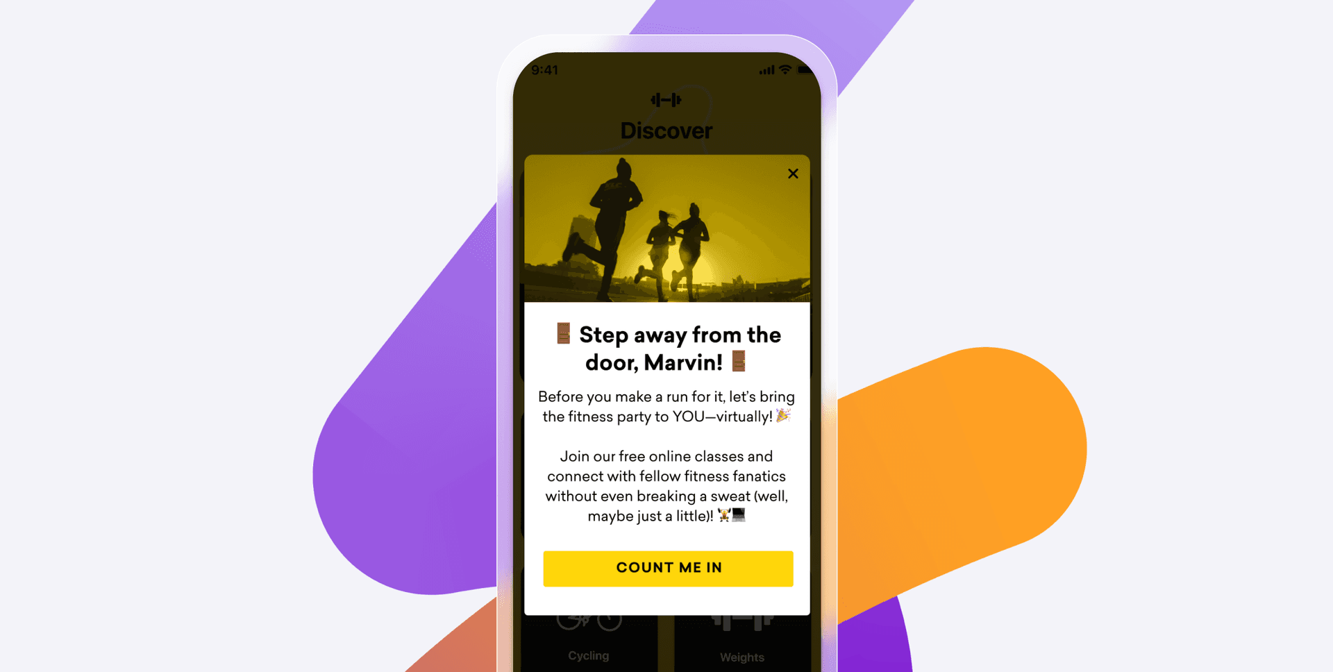 a phone screen that says step away from the door marvin