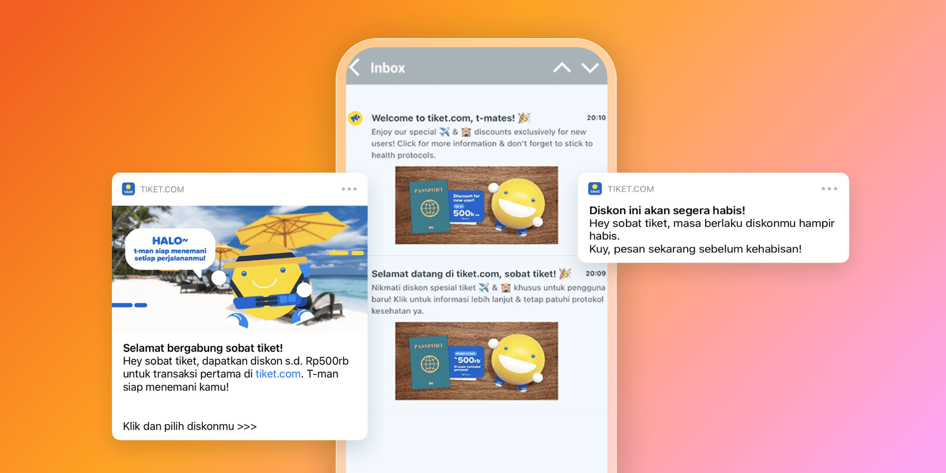 Messages from tiket.com