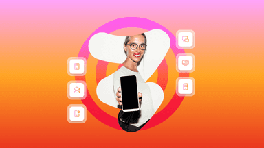 a woman with glasses is holding a cell phone