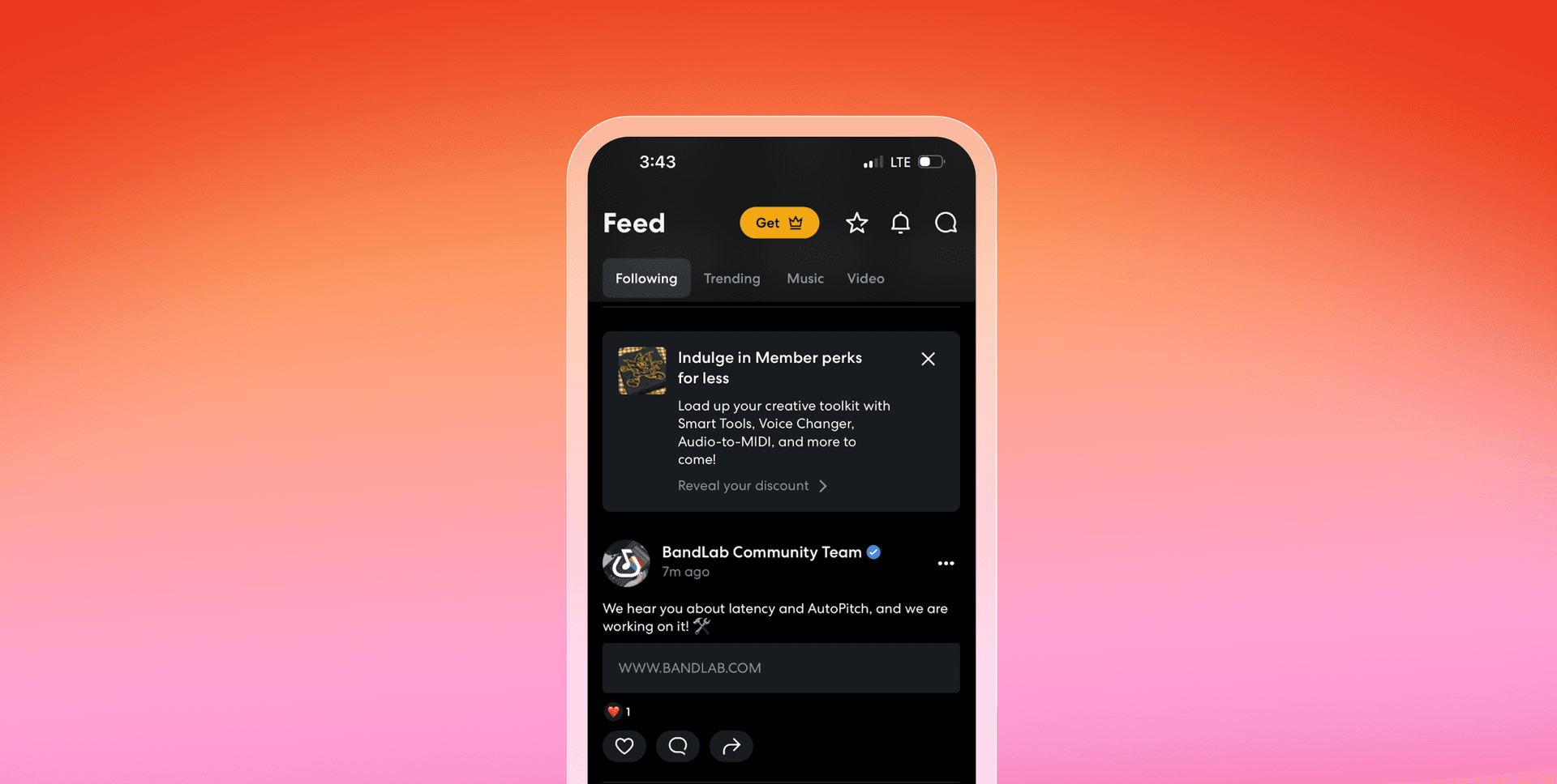 a phone screen shows a screenshot of a twitter feed