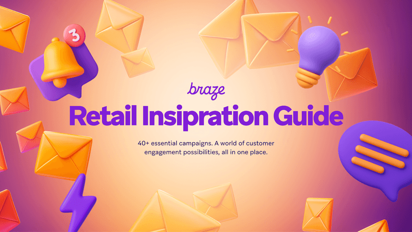 a retail inspiration guide with envelopes and a light bulb