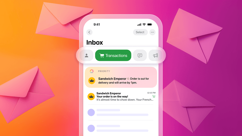 a phone screen shows a message from sandwich emperor
