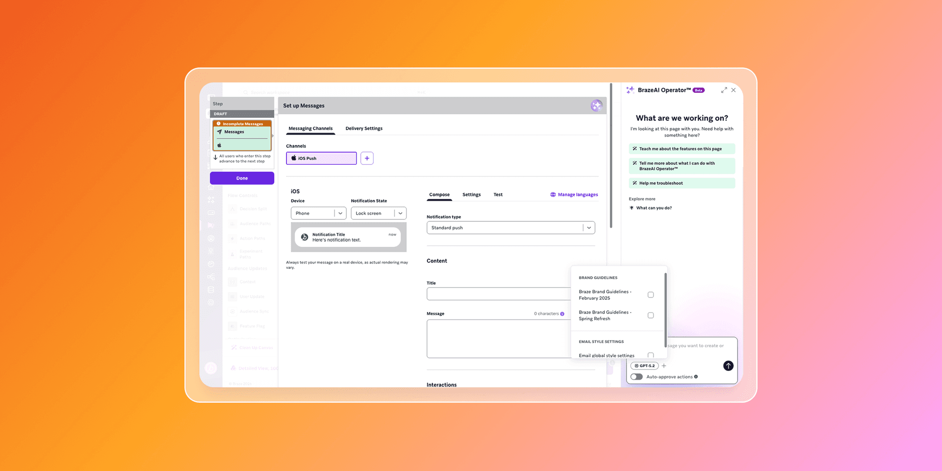 Using Operator to check a message against a brand's style guide