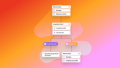 a flow chart showing the process of completing a profile