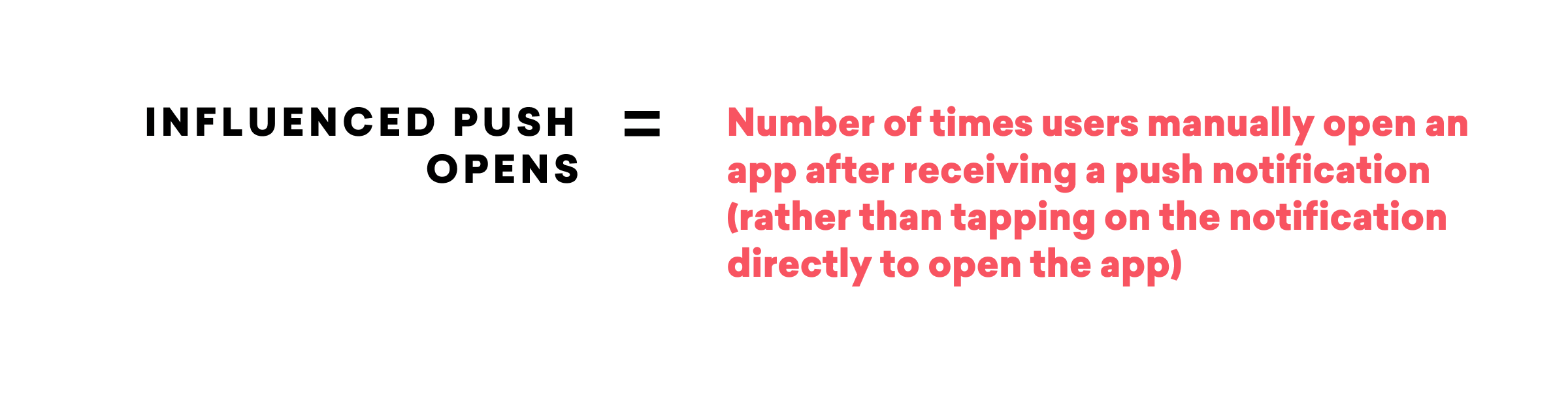 influenced push opens number of times users manually open an app after receiving a push notification