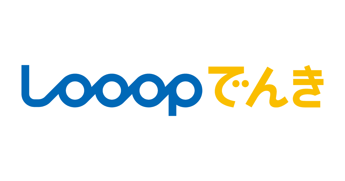a blue and yellow logo that says loop on a black background