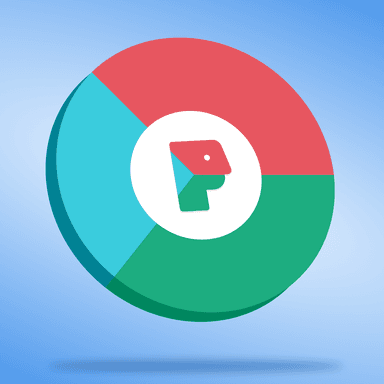a user icon surrounded by a wheel with three different colors
