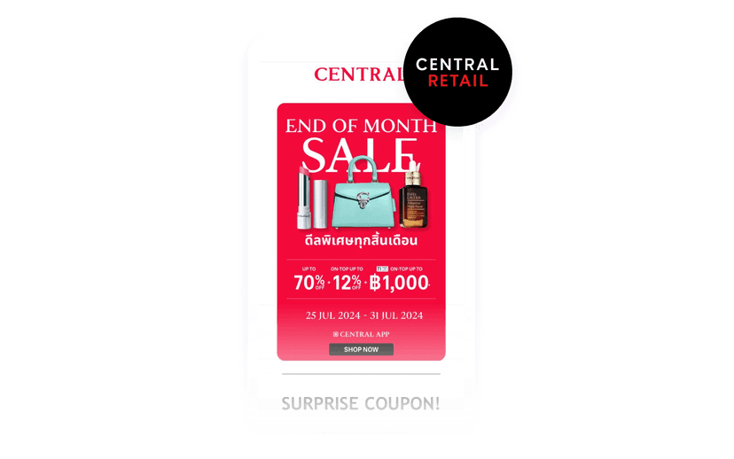 an email from central retail advertising an end of month sale