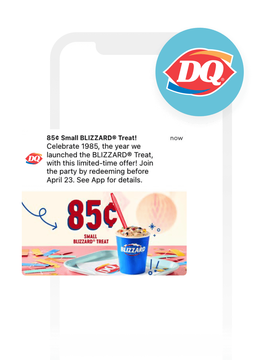 A American Dairy Queen Corporation aumentou a receita em 138% dentro do CRM usando a campanha BLIZZARD Treat de US$ 0,85