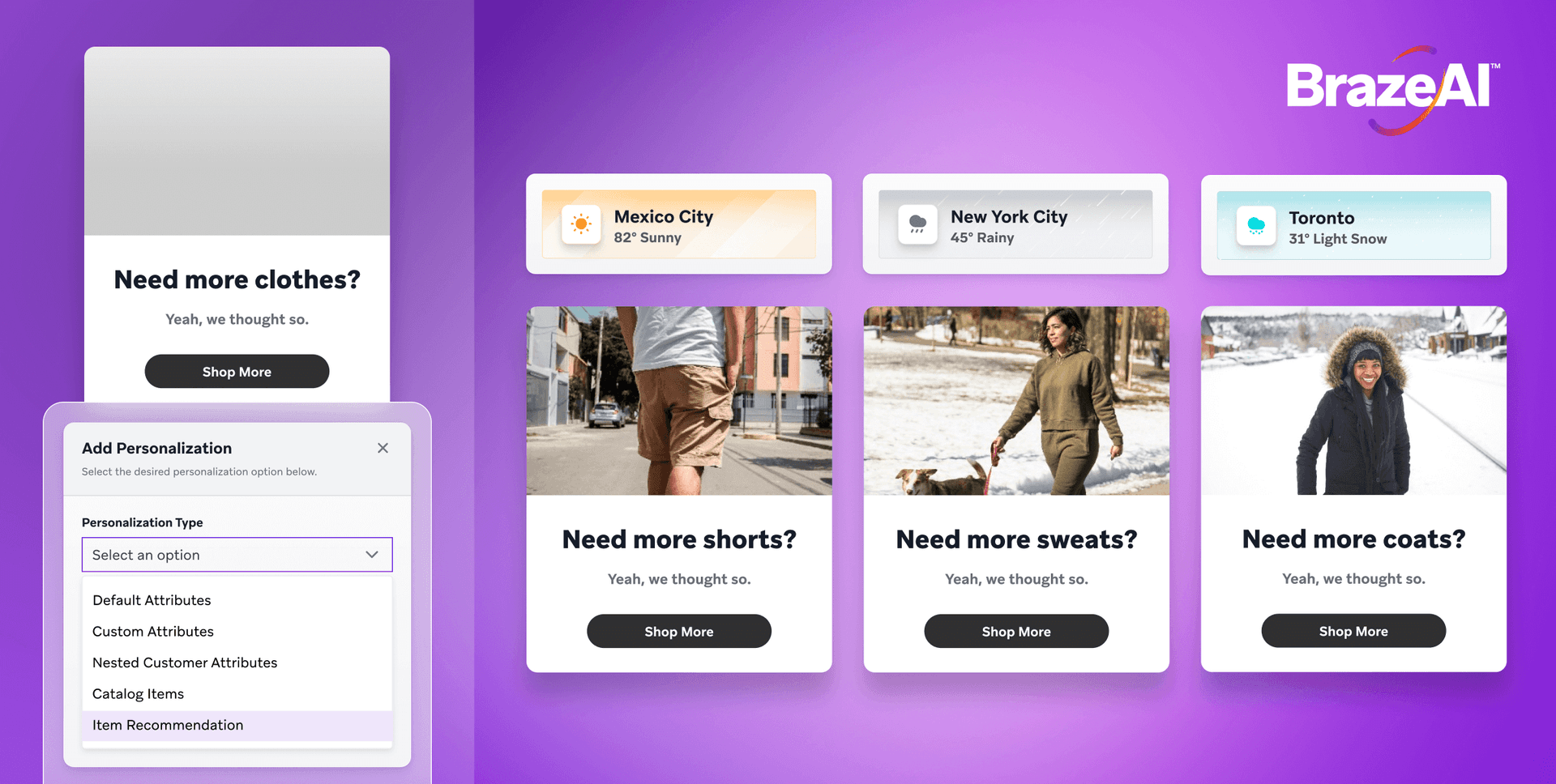 a purple background with a brazeal logo on it