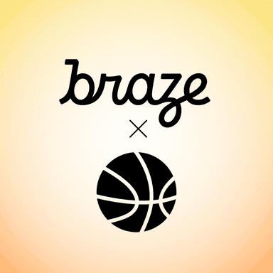 a braze logo with a basketball on a yellow background