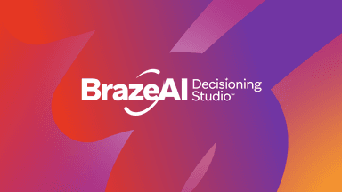 a brazeai decisioning studio logo on a colorful background