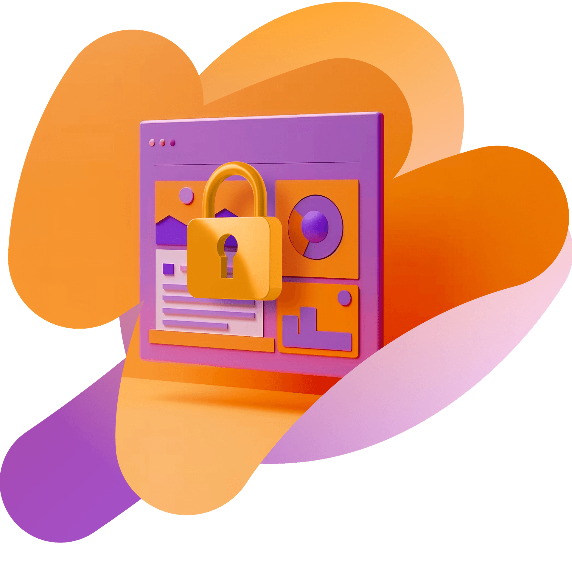 an illustration of a computer screen with a padlock on it
