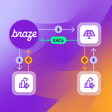a purple circle with the word braze on it