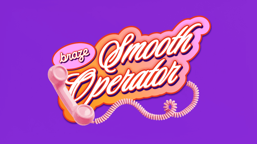 Retro graphic reading "braze Smooth Operator" with a pink telephone receiver and coiled cord.