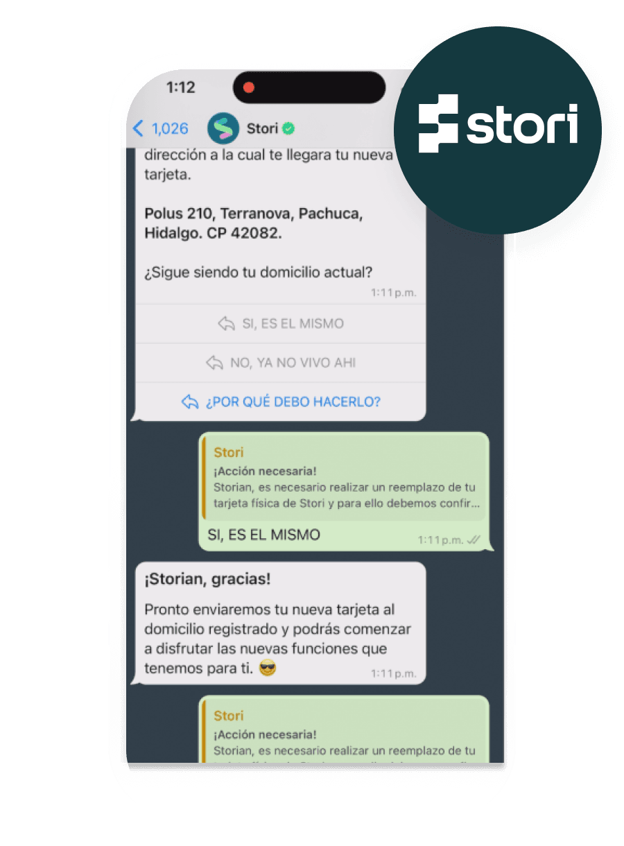 A Stori melhora a experiência dos clientes com mensagens interativas do WhatsApp