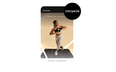 an advertisement for erewhon lifestyle collect shows a woman doing squats