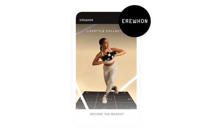 an advertisement for erewhon lifestyle collect shows a woman doing squats