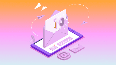 an envelope with a megaphone coming out of it