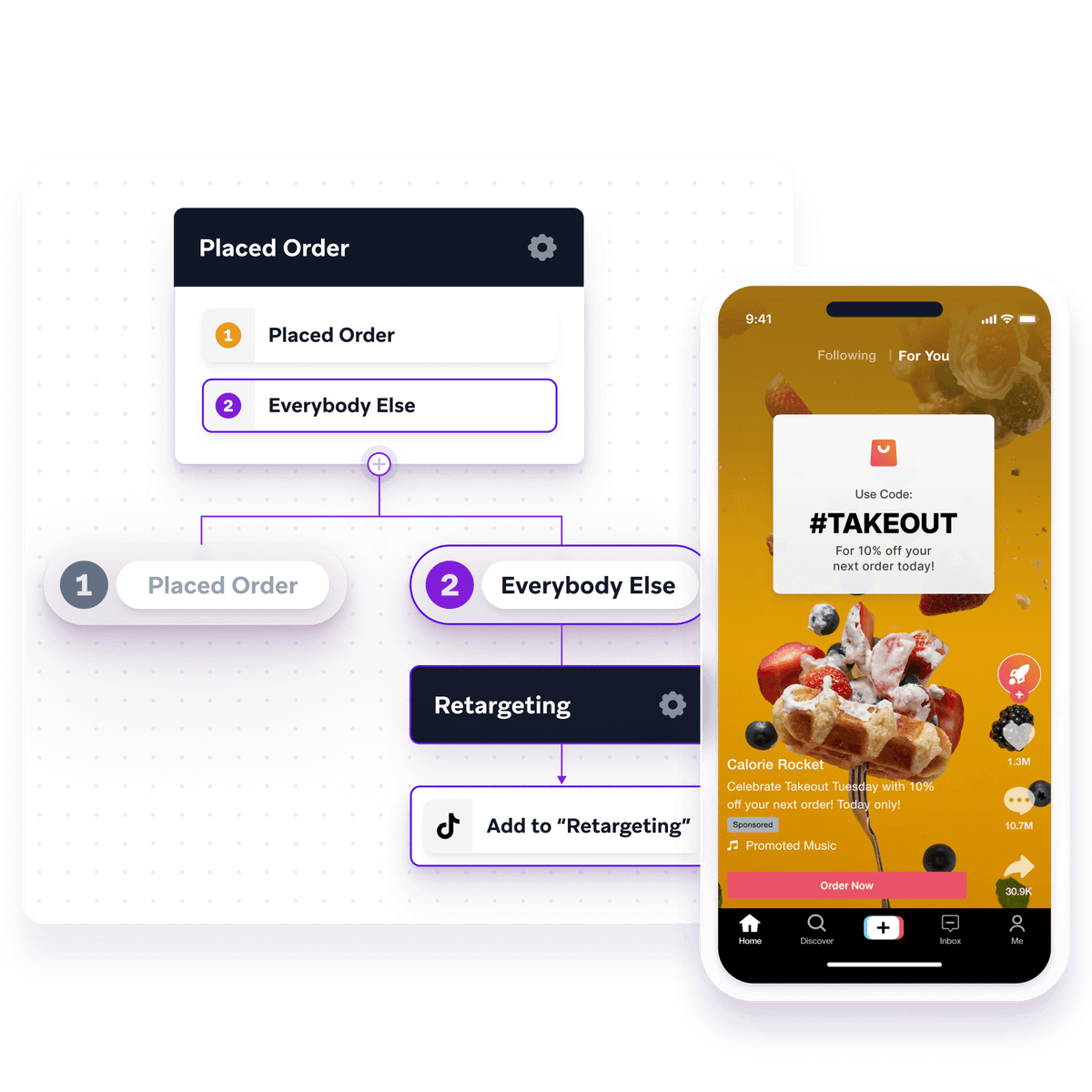 a phone with a takeout app on it