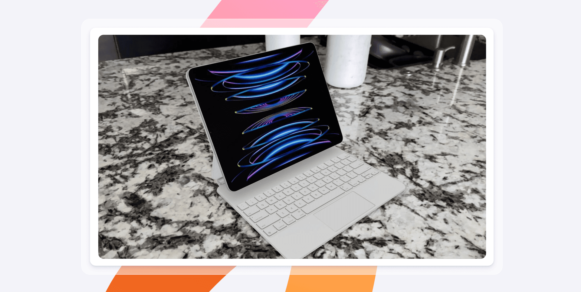 拡張現実(AR)で表示されたiPad Proの3Dレンダリング画像