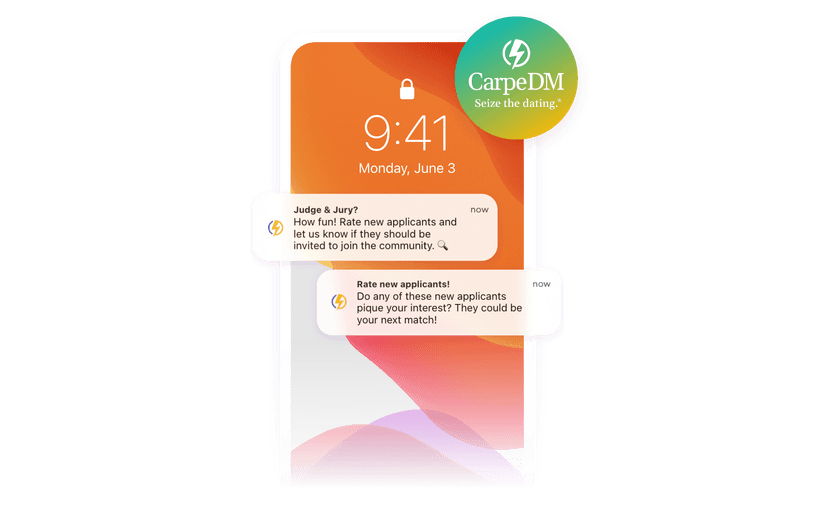 a phone screen shows a message from carpedm