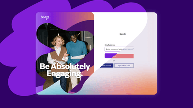 a sign in page for braze shows a man and a woman