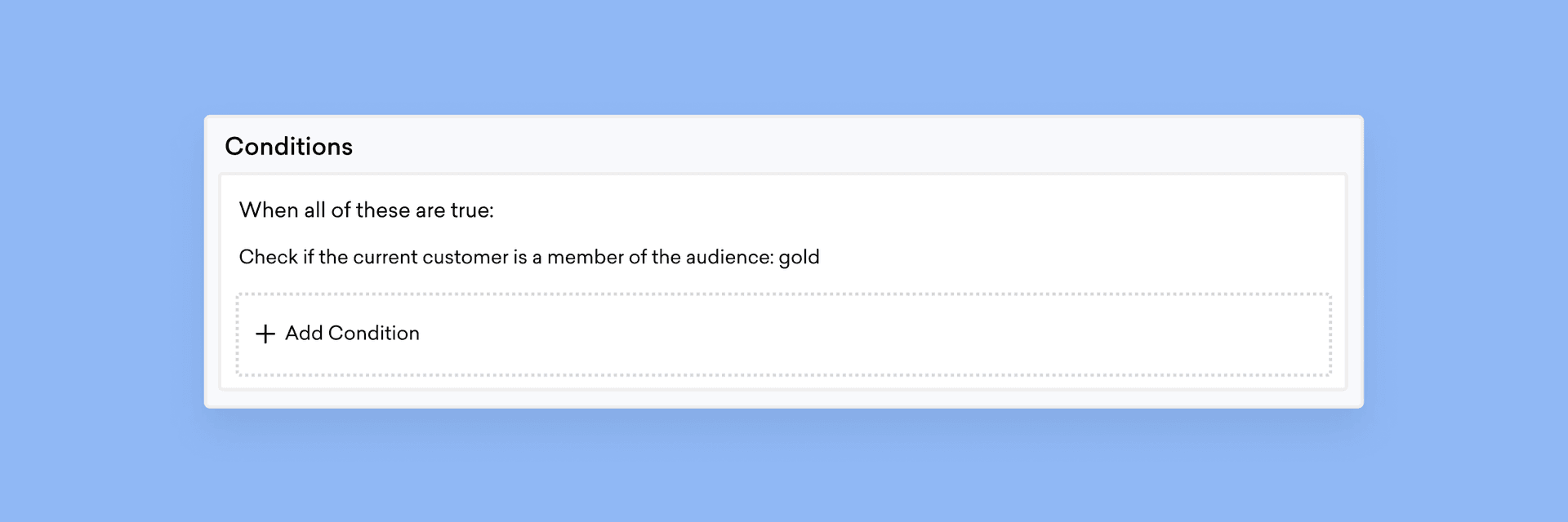 a white box with the words conditions on it